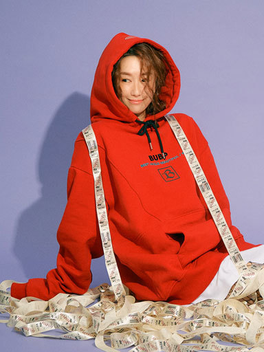 BUBP SIGNATURE OVER FIT HOODIE_RED